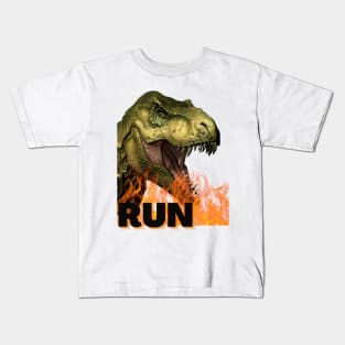 Run!! Dinosaur T-shirt Kids T-Shirt